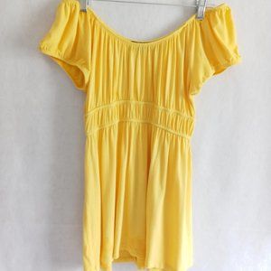 Hypnotik canary yellow off-shoulder girls dress